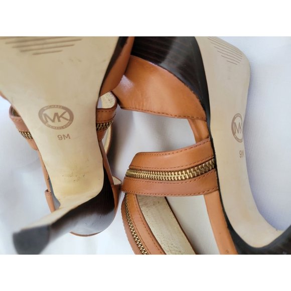 Michael Kors Brown Leather Platform Stilettos Size 9 - Picture 12 of 14